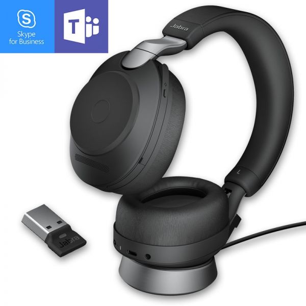 Jabra Evolve2 85 Stereo USB-A MS con supporto di ricarica