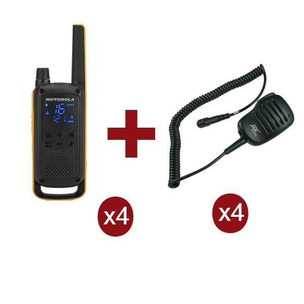 Pacchetto Motorola TLKR T82 Extreme Quad + 4 microfoni HP