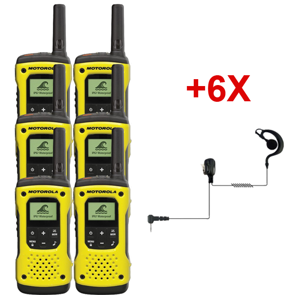 Pacchetto da 6 Motorola T92 e 6 cuffie PTT