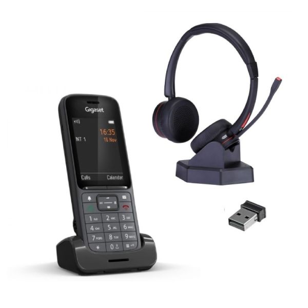Pack telefono DECT compatto e leggero con cuffia UC