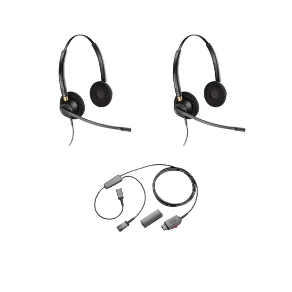 Pack 2 Plantronics EncorePro HW520 + Cavo e doppio ascolto