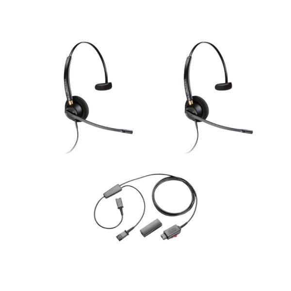 Pack 2 Plantronics EncorePro HW510 + Cavo Y per doppio ascolto