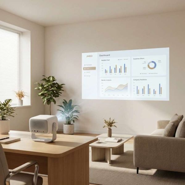 JMGO N1S SE projector in professional meeting room