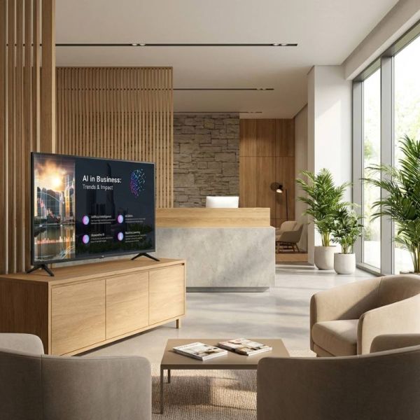 LG PK640S 65 inch UHD TV signage display in corporate office