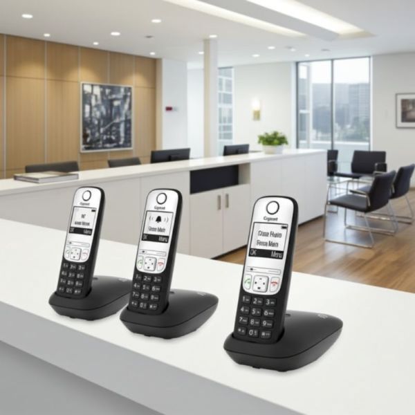 A690 Trio black DECT phone set