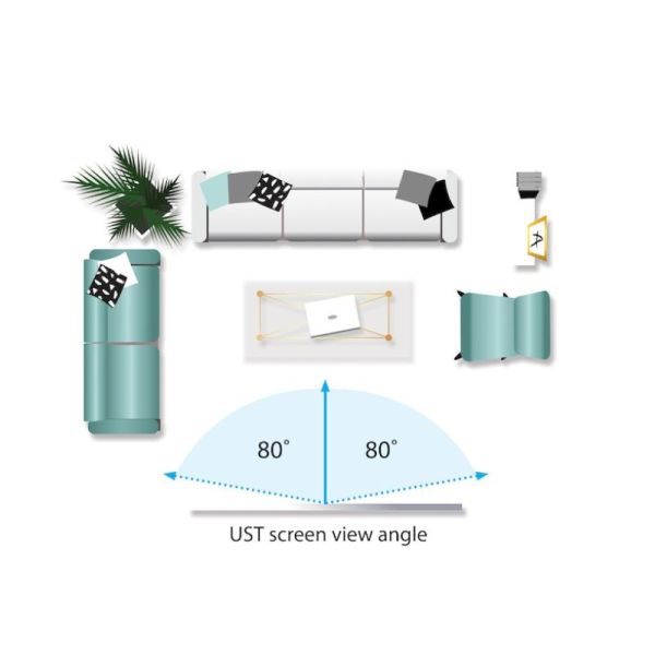 Epson ALR fixed screen 120 inch front view