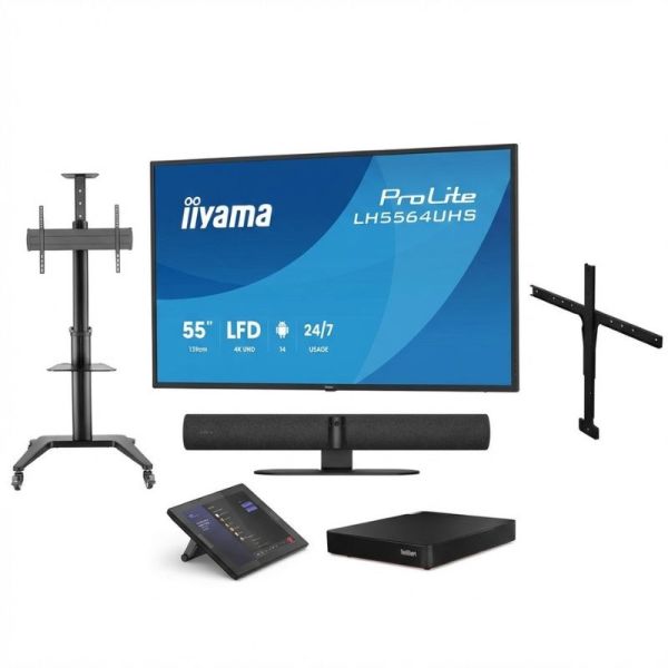 Kit contents: room system, display, cart