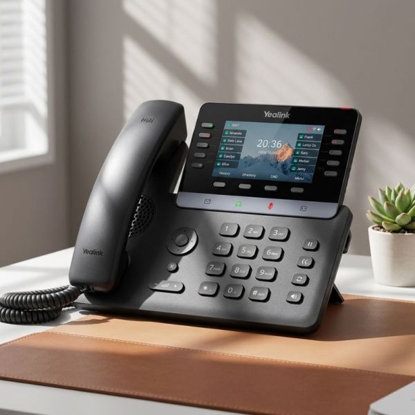 Yealink T74LTE business desk phone on office desk