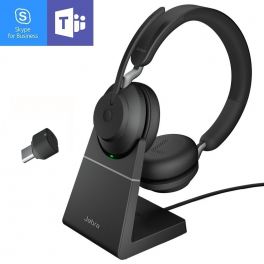 Jabra Evolve2 65 USB-C MS Duo con supporto di ricarica - Nero