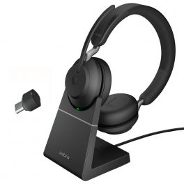 Jabra Evolve2 65 USB-C MS Duo con supporto di ricarica - Nero