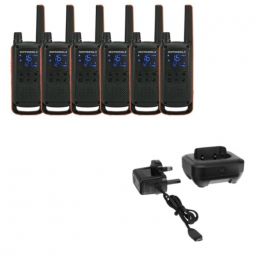 Confezione da 6 Motorola Talkabout T82 e 6 caricatori