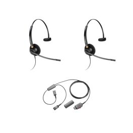 Pack 2 Plantronics EncorePro HW510 + Cavo Y per doppio ascolto