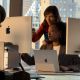 Apple Studio Display standard glass on desk