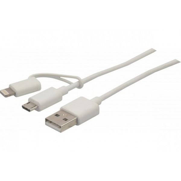 Cavo USB-A 2.0 Lightning + micro USB-B 1m