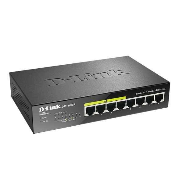 D-LINK DGS-1008P - Switch 8 porte PoE