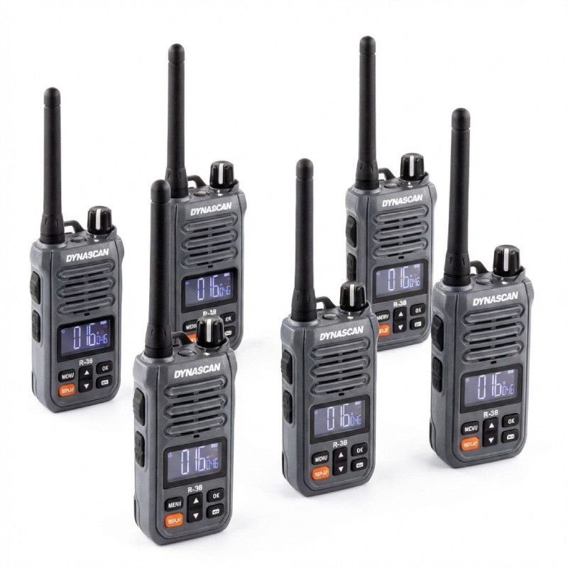 Pack 6 walkie talkie PMR446 Dynascan R38