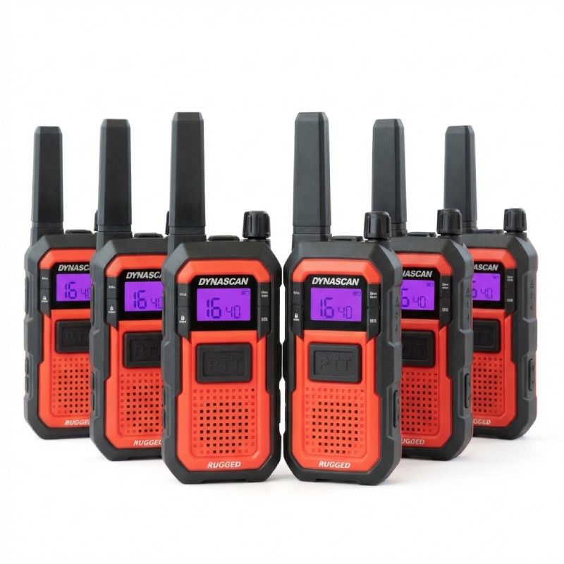 Pack 6 walkie talkie PMR446 Dynascan Rugged