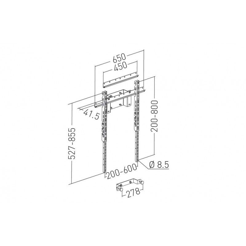 Supporto schermo verticale Erard VESA 600x800