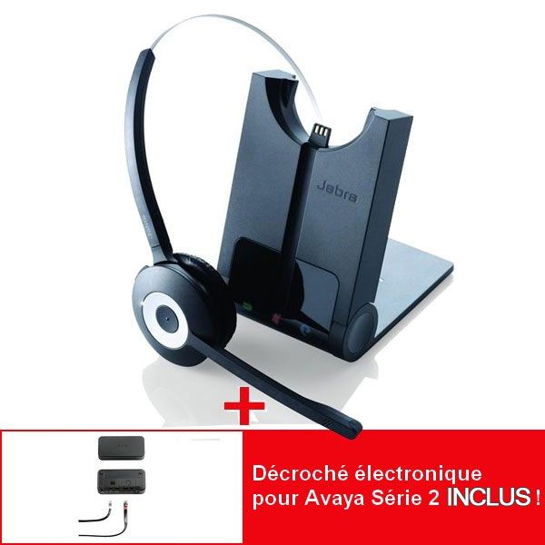 Cuffia senza fili GN Jabra Pro 920 + Sollevatore elettronico per Avaya AV2