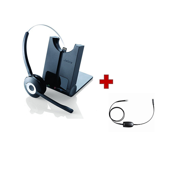 Cuffia wireless Jabra Pro 920 + Sollevatore elettronico per Polycom