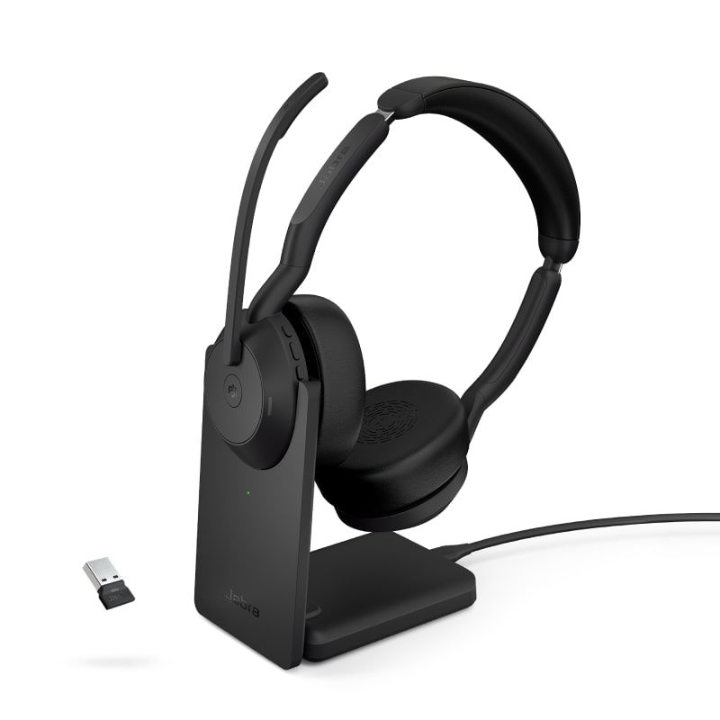 Jabra Evolve2 55 UC Stereo Link 380 USB-A con base di ricarica