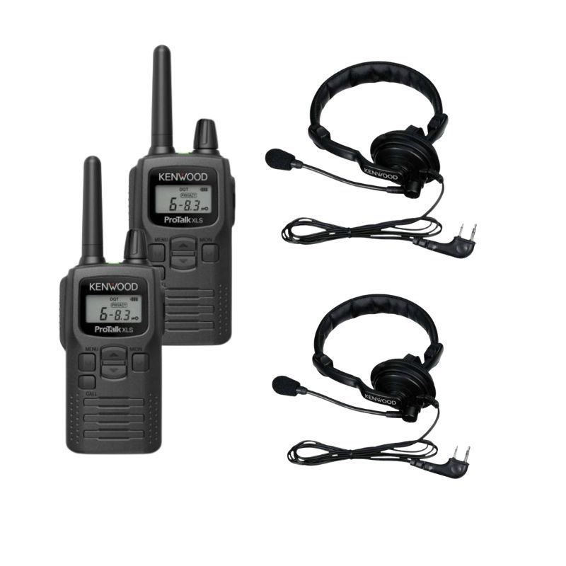 Pack 2x Kenwood PKT-300E + 2 headset con archetto e microfono