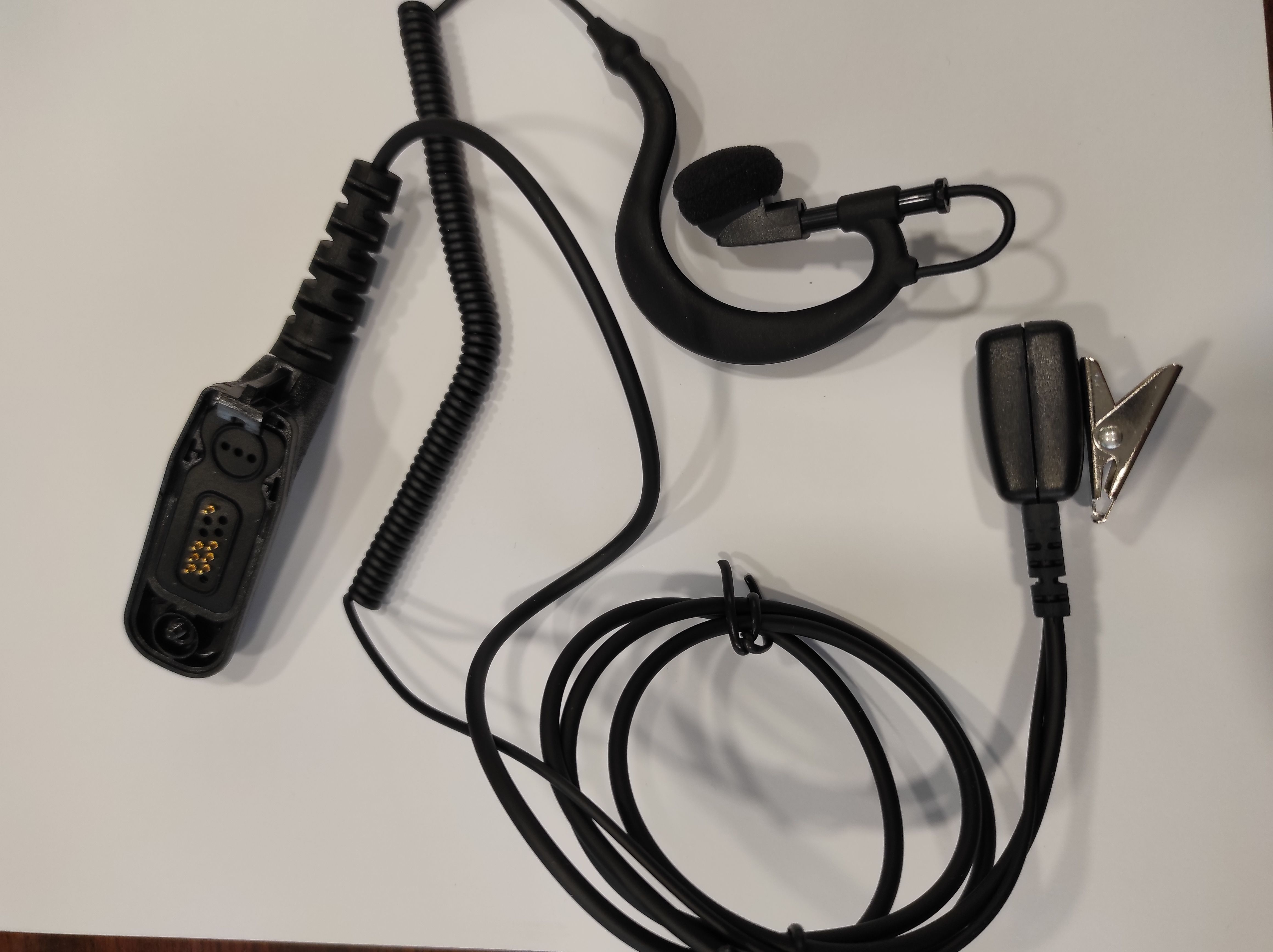 Micro-auricolare con cavo arricciato e connettore M7 per Motorola DP4/3