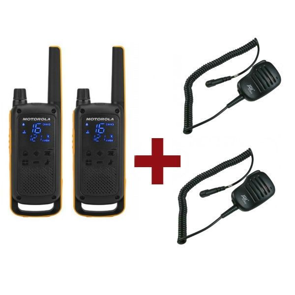 Motorola Talkabout T82 Extreme Twin Pack + 2 microfoni di solapa