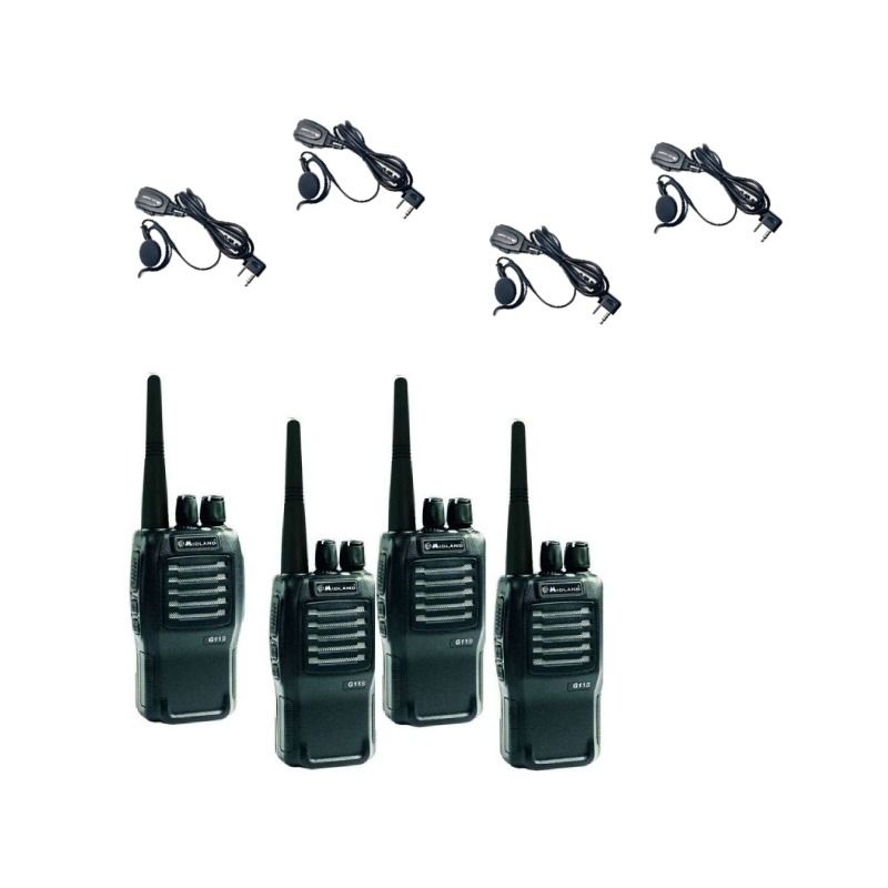 Pack quartetto Midland G11 Pro + 4 microfoni BA21