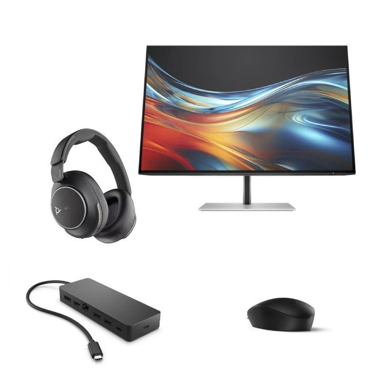 Pack HP 125 + Hub + Monitor+ Cuffie Poly Voyager Surround 80