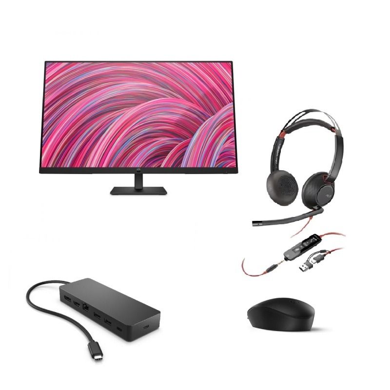 Pack HP 125 + Hub + Monitor + Poly Blackwire 5220