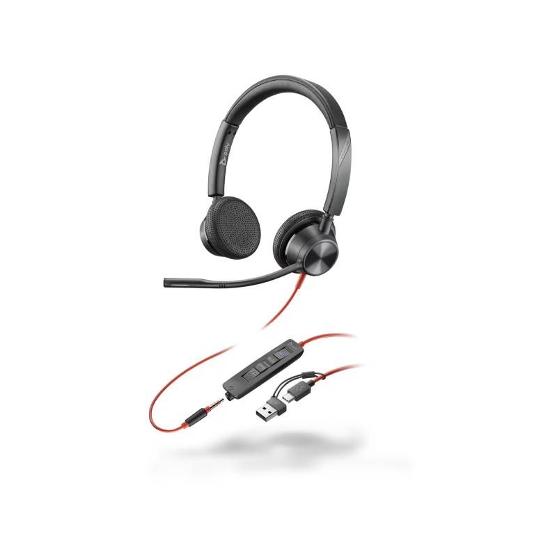 Poly Blackwire 3325 USB-C MS + Jack da 3,5 mm + Adattatore USB-C/A