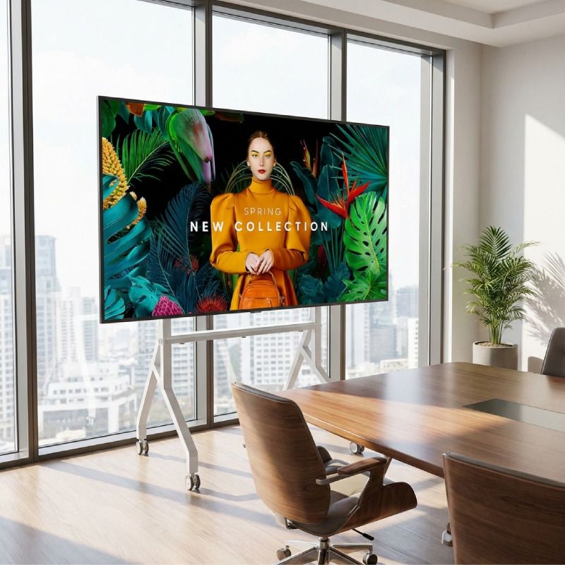 Pack schermo 4K Samsung QMC 85'' + supporto da pavimento Neomounts