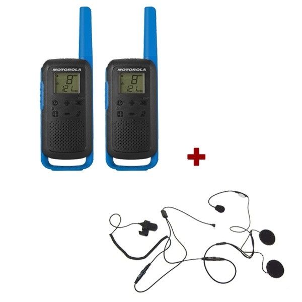 Motorola Talkabout T62 Blue Twin Pack + 2 auricolari per casco