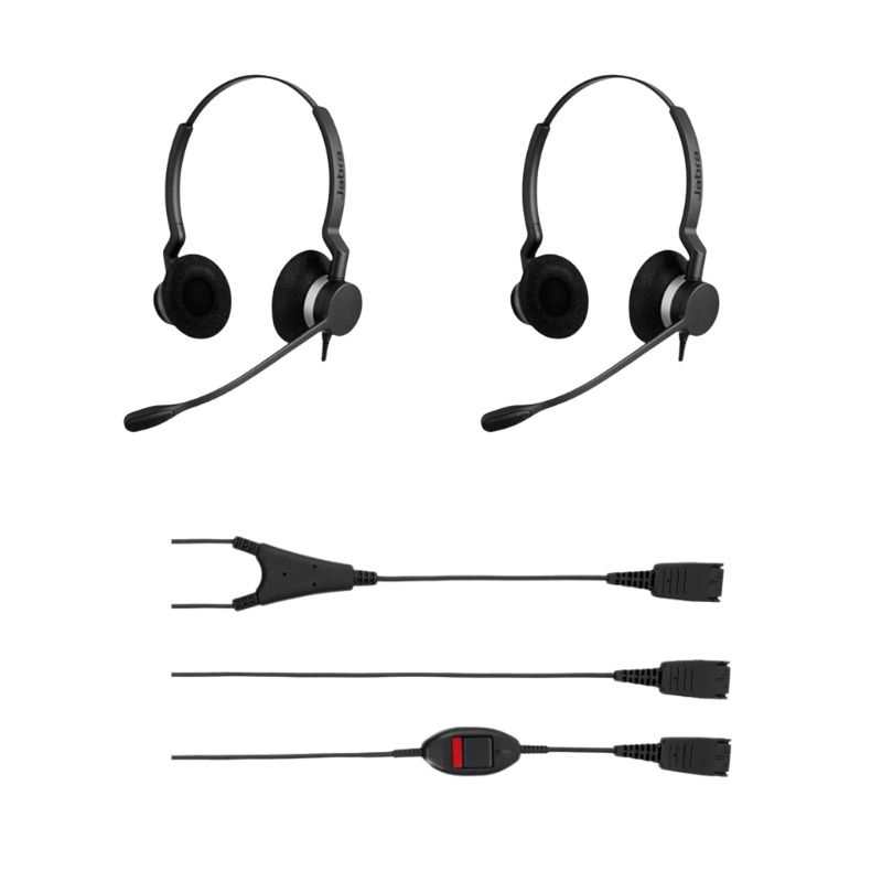 Pack 2 Jabra BIZ 2300 Duo QD +  Cavo Y con tasto mute