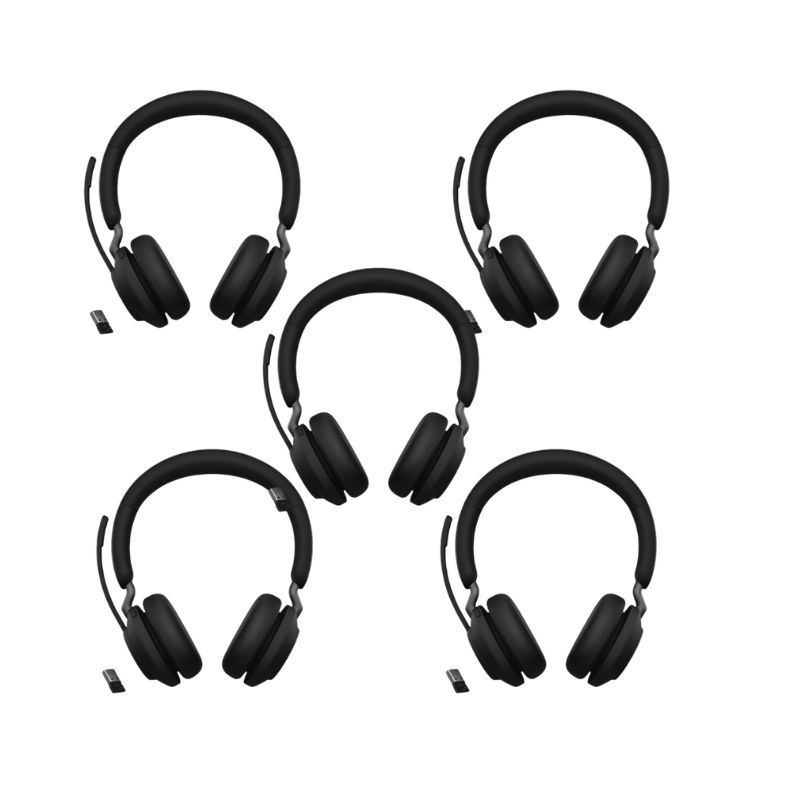 Pack di 5 Jabra Evolve2 65 Stereo USB-C MS Nero