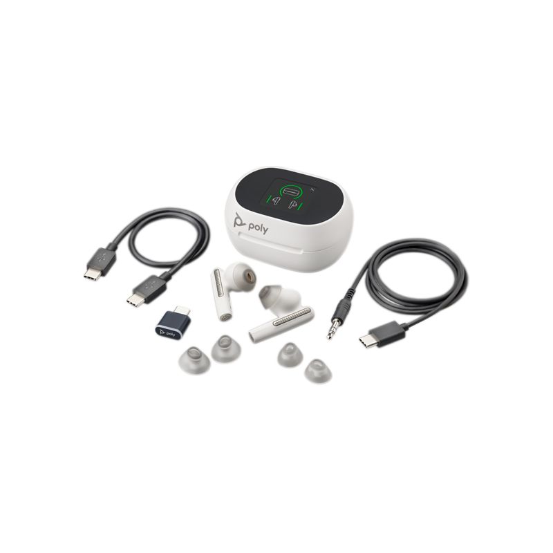 Poly Voyager Free 60+ UC USB-C White + Custodia Touch