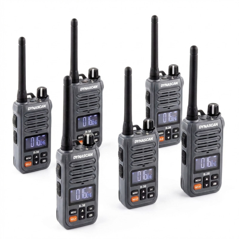 Pack 6 walkie talkie PMR446 Dynascan R38