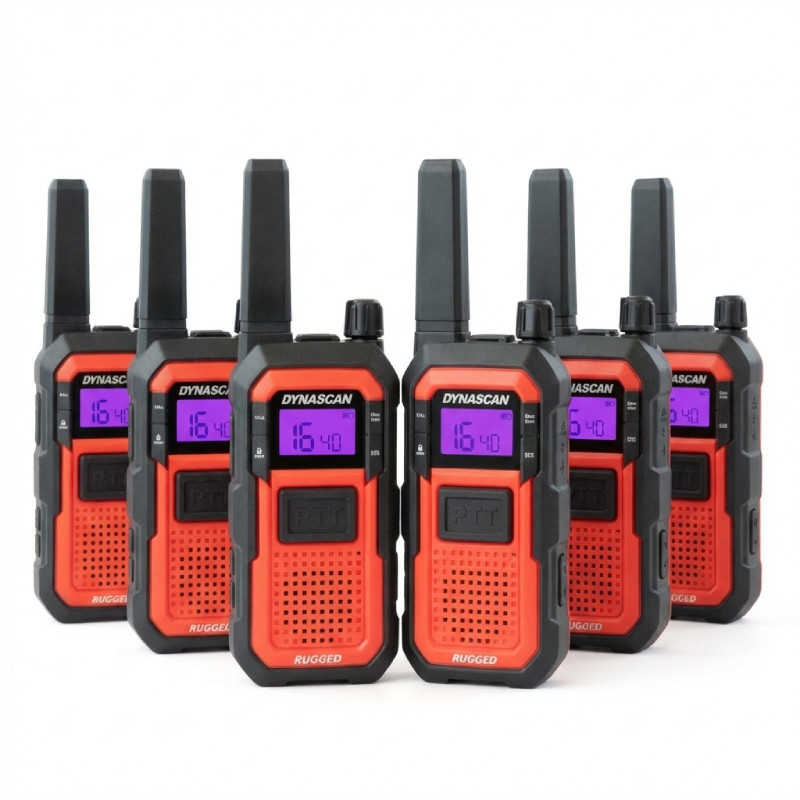 Pack 6 walkie talkie PMR446 Dynascan Rugged