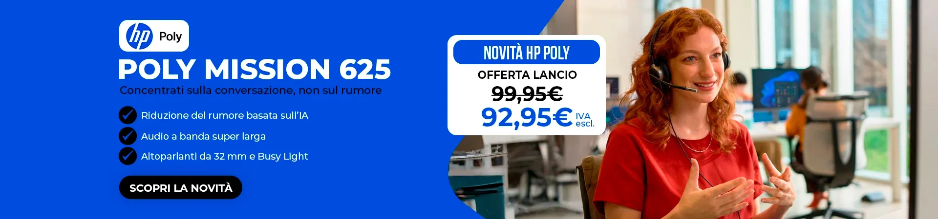 HP Poly Mission 625 USBCA Duo