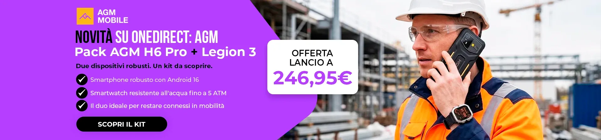 Pack Smartphone 4G AGM H6 Pro + Legion 3