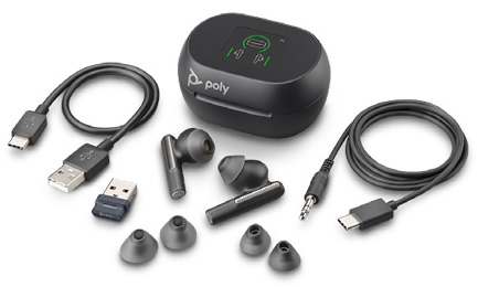 Poly Voyager Free 60+ MS USB-A Black + Custodia Touch