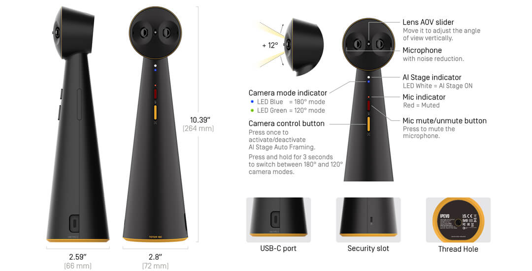 Ipevo 180 Panoramic Conference Camera